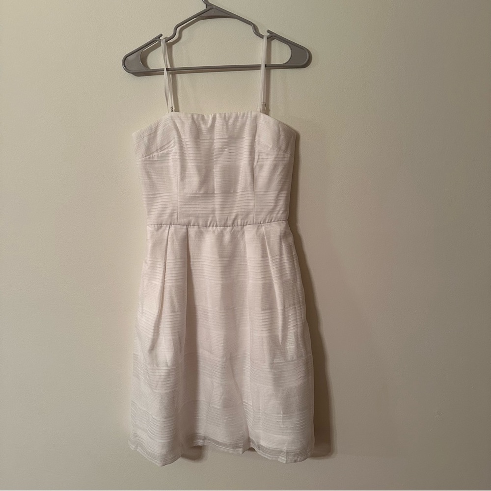 White House Black Market White Striped Mini Dress
